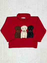 Lily Pads Red 3 Labs Roll Neck Sweater