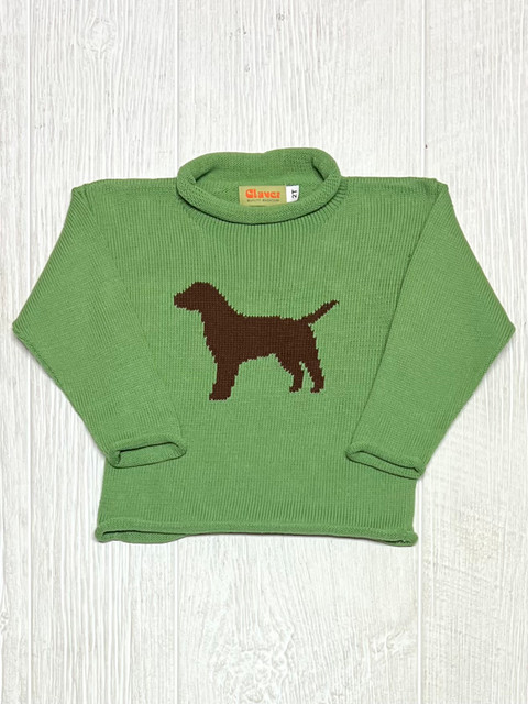 Lily Pads Chocolate Lab Silhouette Roll Neck Sweater