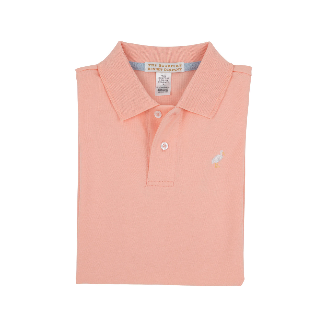 TBBC Pompano Peach Multicolor Pima Prim Proper SS Polo Lily