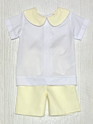 LaJenns Butter Yellow Pleated Short Set