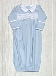 Magnolia Baby Blue Oliver Smocked Collared Pleated Gown