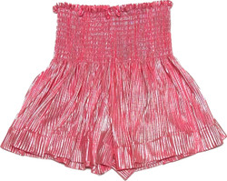 Queen of Sparkles Neon Pink/Silver Ribbed Swing Short