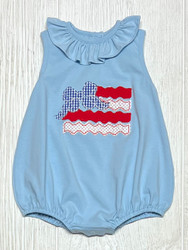 Milly Jay Flag Applique Girls Bubble