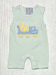 Three Sisters Baby Cement Truck Applique Romper