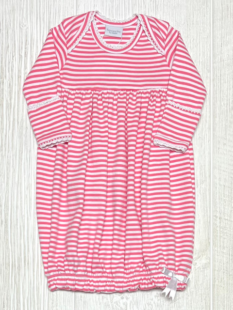 Squiggles Lap Shoulder Daygown- Watermelon Stripe