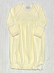 Squiggles Lap Shoulder Daygown- Light Yellow/White