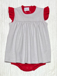 Squiggles Grey Stripe/Red Ruffle Bubble