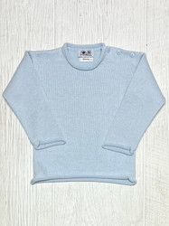 Fingerprints Roll Edge Pullover Sweater- Blue