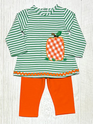 Bailey Boys Prize Pumpkin Applique Tunic Pant Set