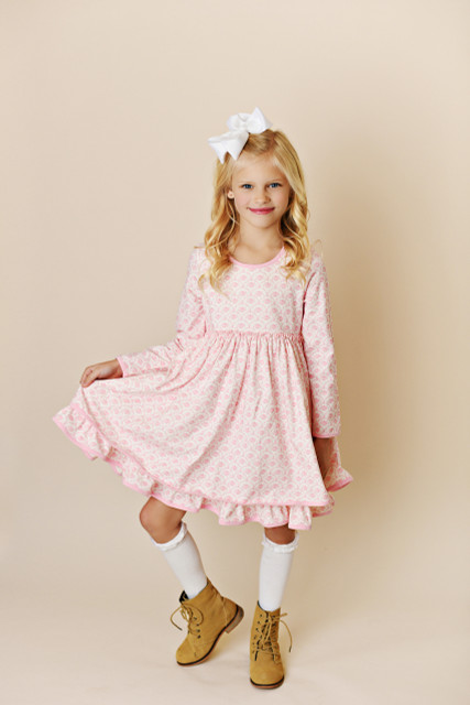 Swoon Pink Scallop Pumpkin Dress