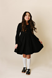 Swoon Black Ribbed Pocket Dress