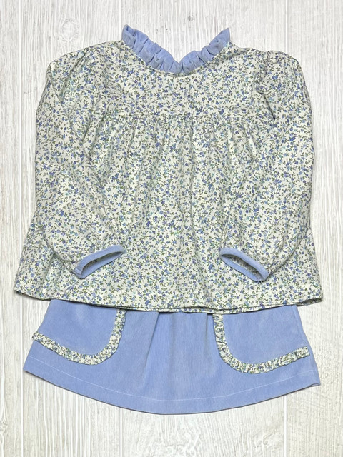 Anvy Blue Floral Skirt Set - Lily Pads Boutique