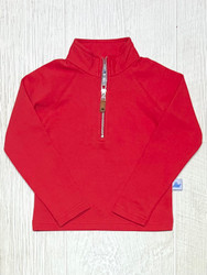 Southbound 1/4 Zip Knit Logo Pullover- Red