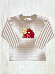 Lily Pads Sand/White Stripe Barn L/S Shirt