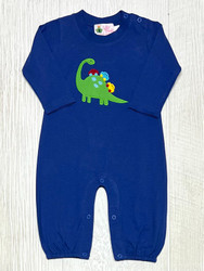 Lily Pads Royal Brontosaurus w/Cars on Back L/S Bubble Romper