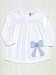 Lily Pads White Bow L/S Ruffle Swing Top
