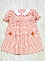 Petit Bebe Orange Stripe Pumpkin Knit Dress