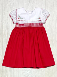 LuLu BeBe Red/White Emb Hollies Dress