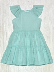Gabby Mint Dotted Tiered Dress