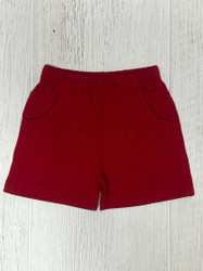 Lily Pads Red Jersey Boys Shorts with Pockets