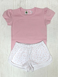 Lily Pads Pink Heart Print Athletic Short Set