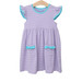 Trotter Street Kids Lavender Stripe/Aqua Lucy Dress