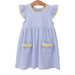 Trotter Street Kids Light Blue Stripe/Yellow Lucy Dress