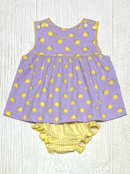 Sage & Lilly Lavender/Yellow Flowers Bloomer Set