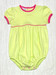 Squiggles Light Green/Hot Pink Bubble Romper