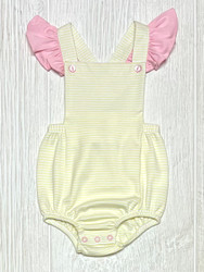 Squiggles Yellow Stripe/Pink Bubble Romper