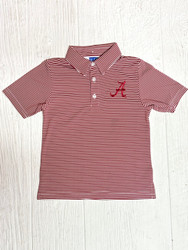 Crimson Stripe "A" Performance Polo