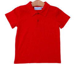 Trotter Street Kids Red Knit S/S Polo