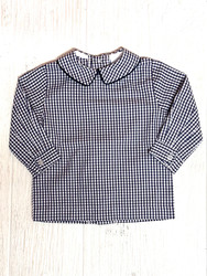 Bailey Boys Navy Check L/S Piped Shirt