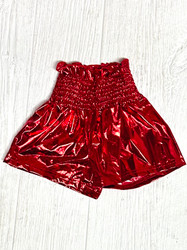 Belle Cher Red Metallic Swing Shorts