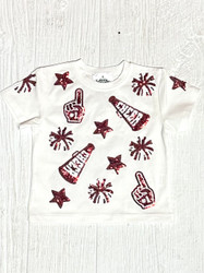 Belle Cher Red/White Sparkle Cheer Tee