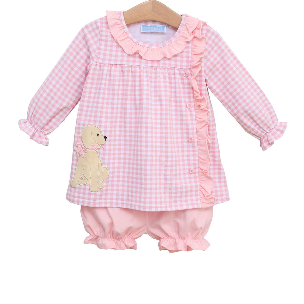 Pink kid dress with newest bloomer