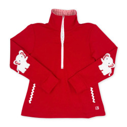 SET Red Elephant Elbow Patch Half Zip Pullover