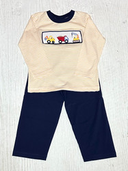 Banana Split Construction Smocked Boys Pant Set