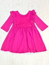 Mila & Rose Hot Pink Ruffle Twirl Dress .