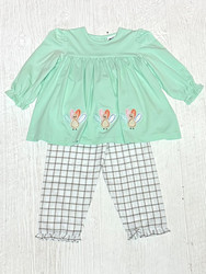 True Turkey Applique Girls Pant Set