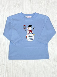 Lily Pads Blue Snowman L/S Tee