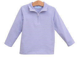 Trotter Street Kids Steel Blue Stripe Tucker Pullover