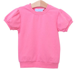 Trotter Street Kids Pink Landry Puff Sleeve Top