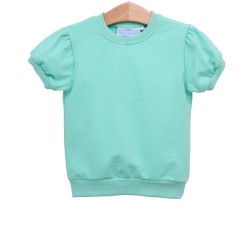 Trotter Street Kids Mint Landry Puff Sleeve Top