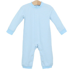 Trotter Street Kids Light Blue Stripe Miller Romper