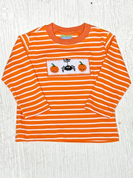 Anavini Orange Stripe Halloween Boys Shirt