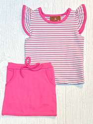 Millie Jay Pink/Aqua Sage Skort Set