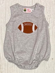 Lily Pads Heather Grey Football Applique Bubble