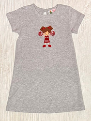 Lily Pads Heather Grey Cheerleader Applique Dress