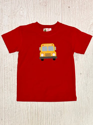 Lily Pads Red School Bus Applique Tee